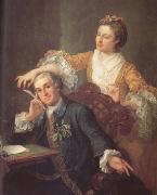 HOGARTH, William David Garrick and his Wife (mk25) oil painting on canvas